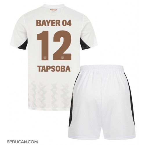 Dječji Nogometni Dres Bayer Leverkusen Edmond Tapsoba #12 Gostujuci 2024-25 Kratak Rukav (+ Kratke hlače)